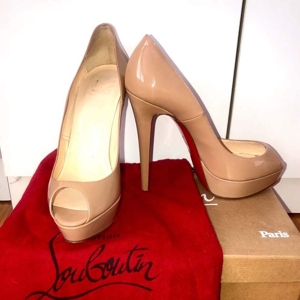Christian Louboutin - Banana Nude Patent 140 Pumps